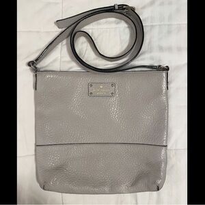 Kate Spade Purse Bay Street Cora Crossbody White Leather Pebbled Shoulder Bag